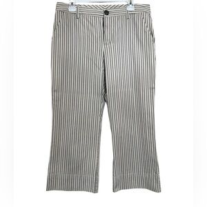 CAbi Women’s Cotton Cropped Striped Pants - Black and Cream Size 10